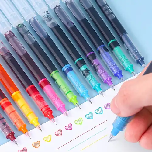 12pcs Vibrant And Colorful, Effortless Writing 12-Pack Colored Pens Set,  Perfect For Office, Study, Note-taking, Colourful Handwriting Pens Gel Pen  Se