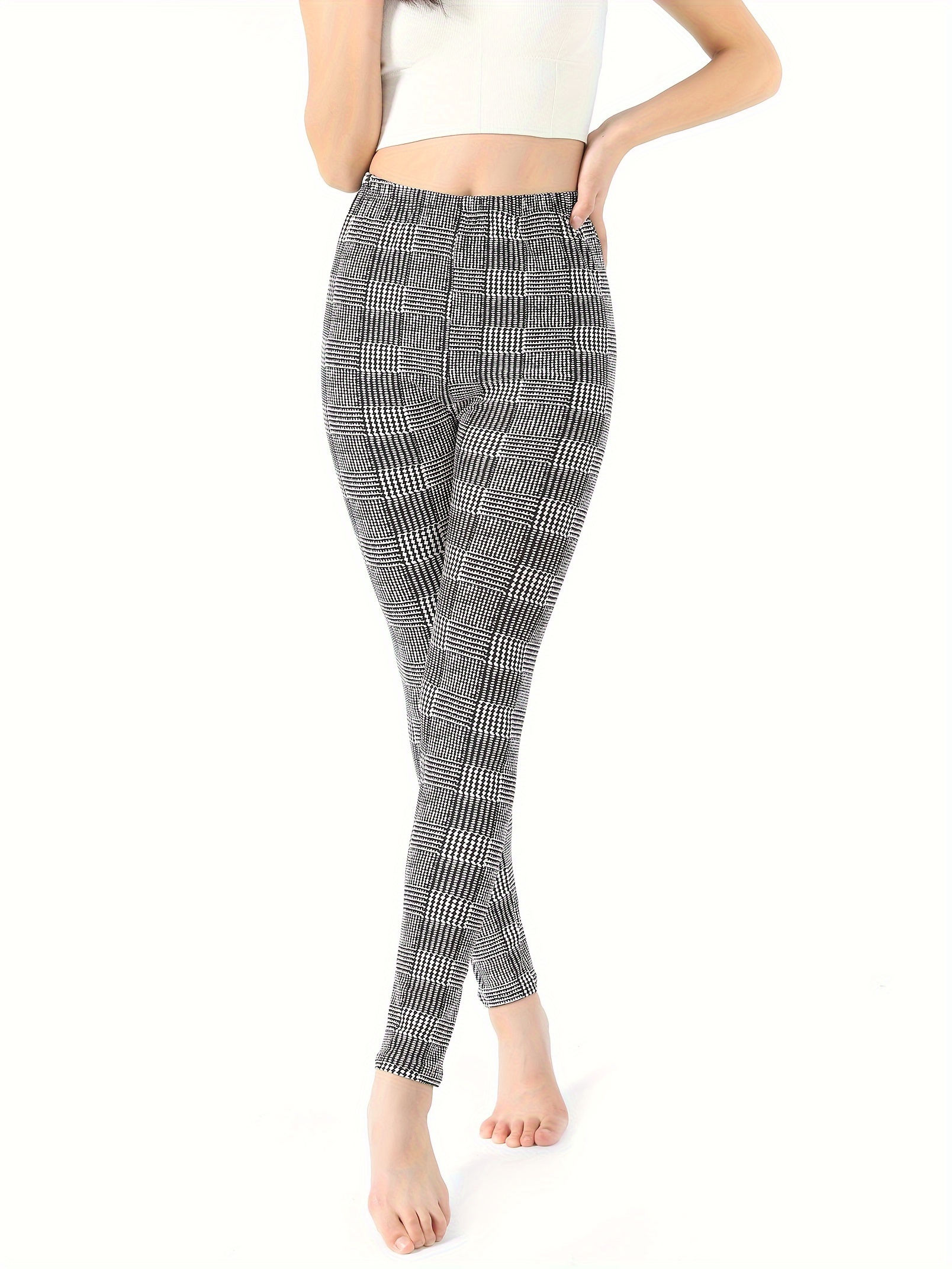 Plaid Yoga Leggings - Temu Australia