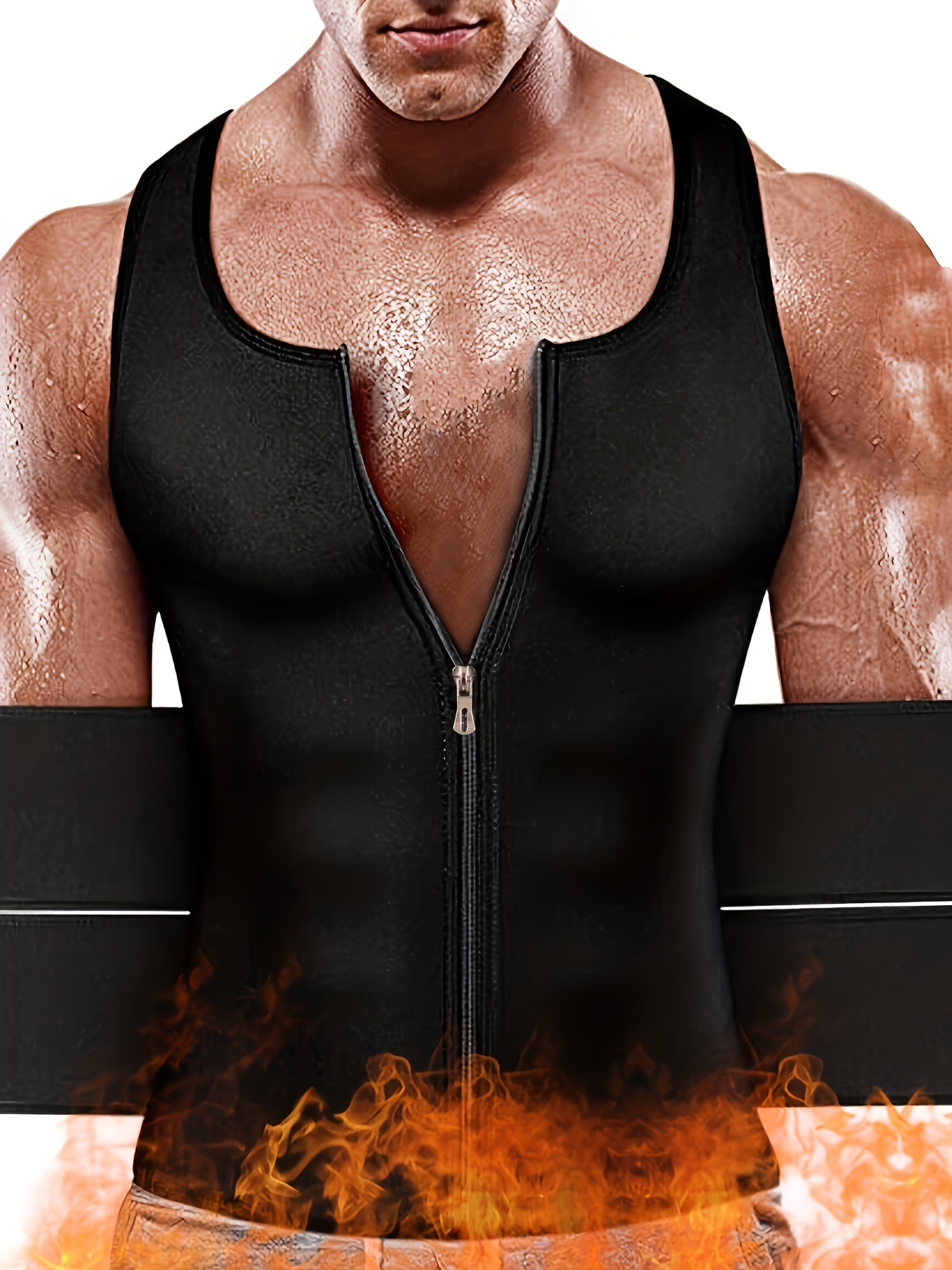 Men Body Shaper Waist Trainer Sauna Vest Double Belt Abdomen Slimming Sweat  Vest Fitness Belt