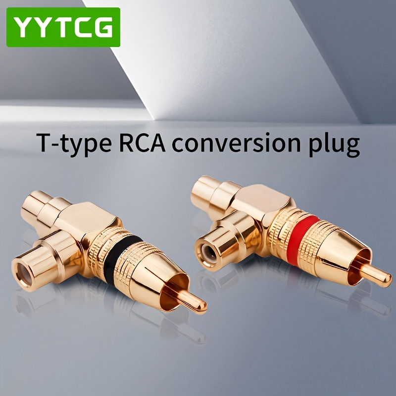 Male To 2 Rca Male Audio Connector To Dual Rca Splitter - Temu