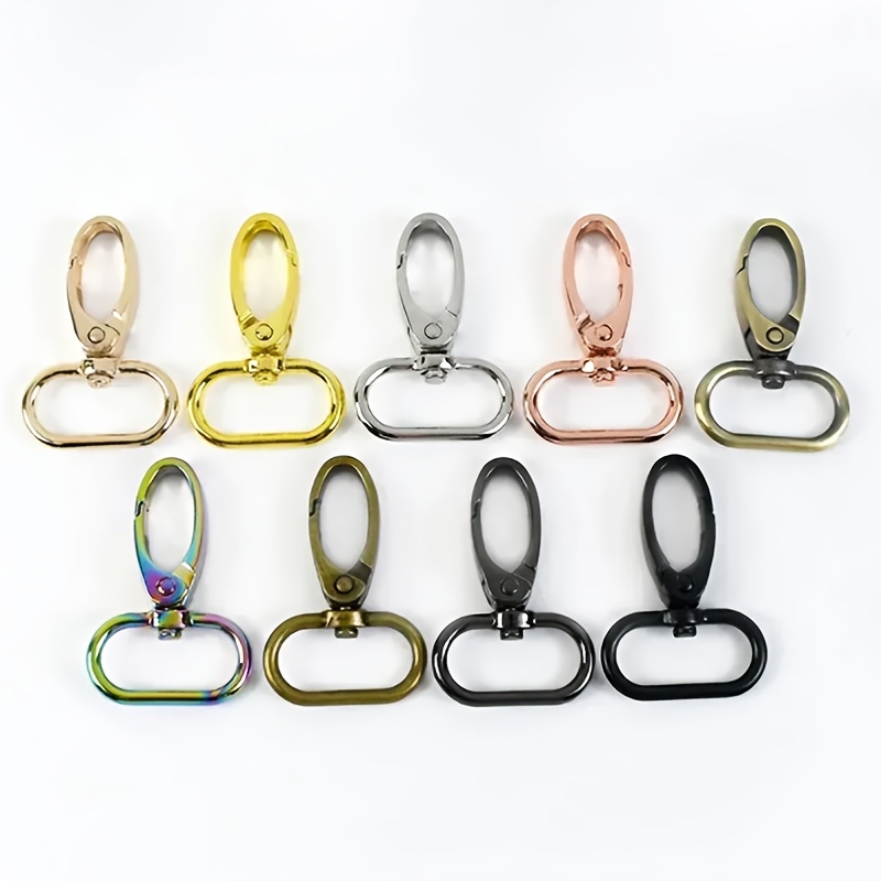 

5pcs/10pcs Metal Rainbow Oval Ring Lobster Clasp Claw Push Gate Trigger Clasps Swivel Snaps Hooks For Handbag Hardware Accessories Purse Hardware