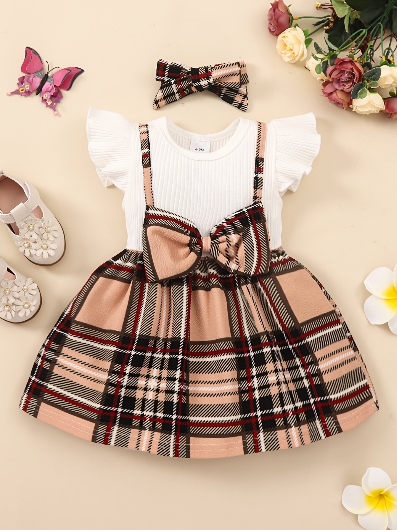 Little girl suspender on sale dress