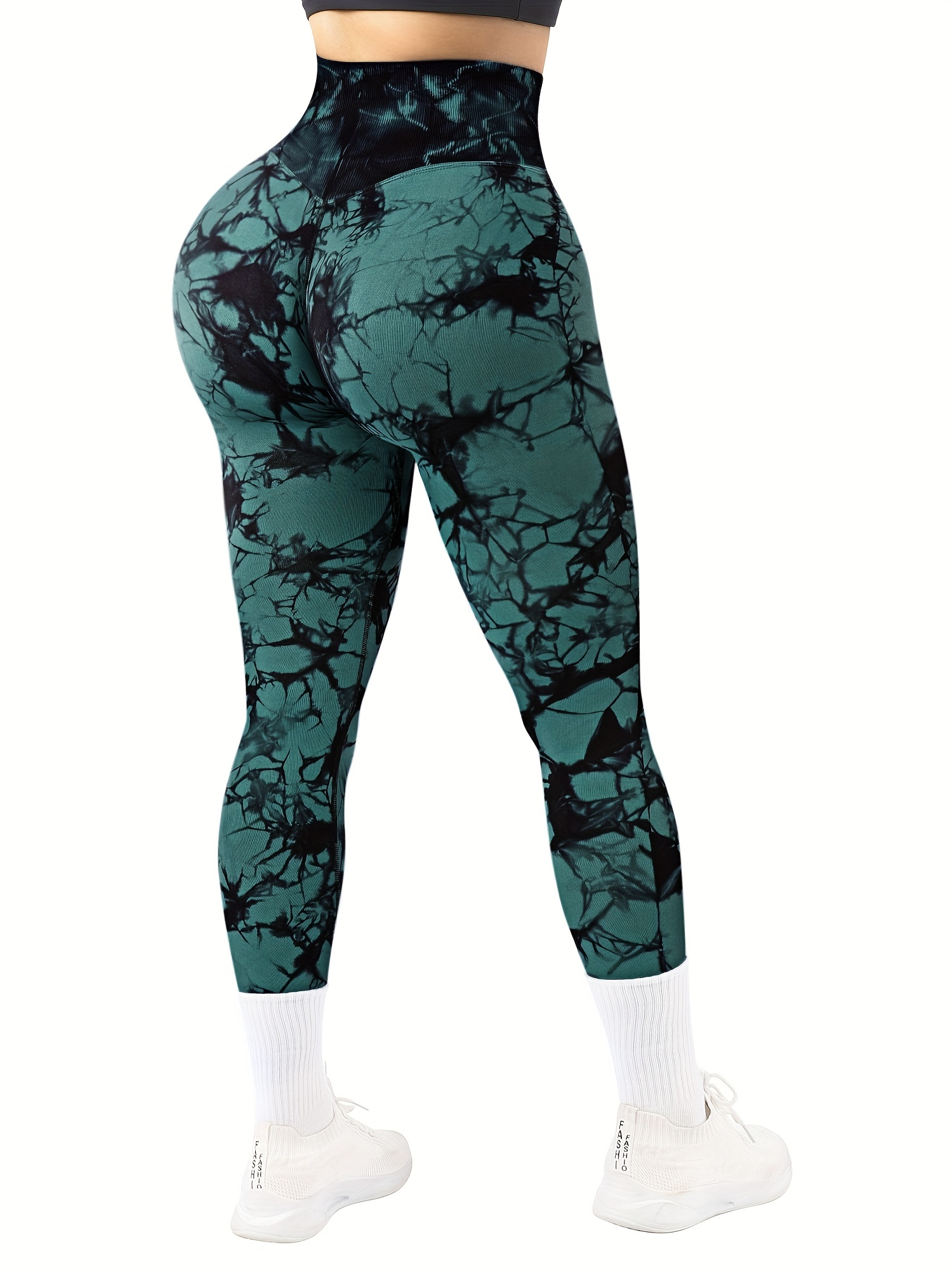 Women Leggings Ultra Fine Brushed Nude Camo Print High Waist and Hips Thin  Fitness Sports Yoga Pants with Pockets
