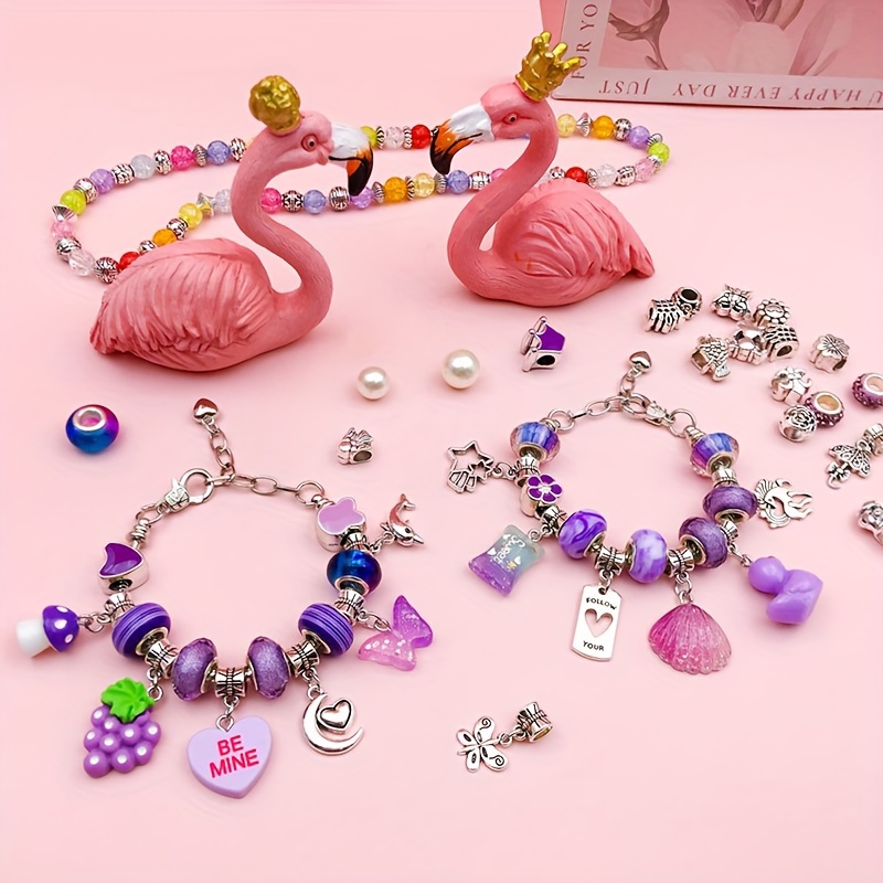 112pcs Kit per fare braccialetti con ciondoli collane fai-da-te Kit per fare  gioielli con confezione regalo per ragazze donne san valentino compleanno  natale