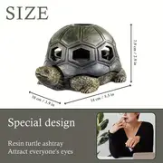 1pc turtle ashtrays for cigarettes ashtray with lid cute creative resin ash tray cigarettes holder for indoor outdoor home office car decoration home decor details 2