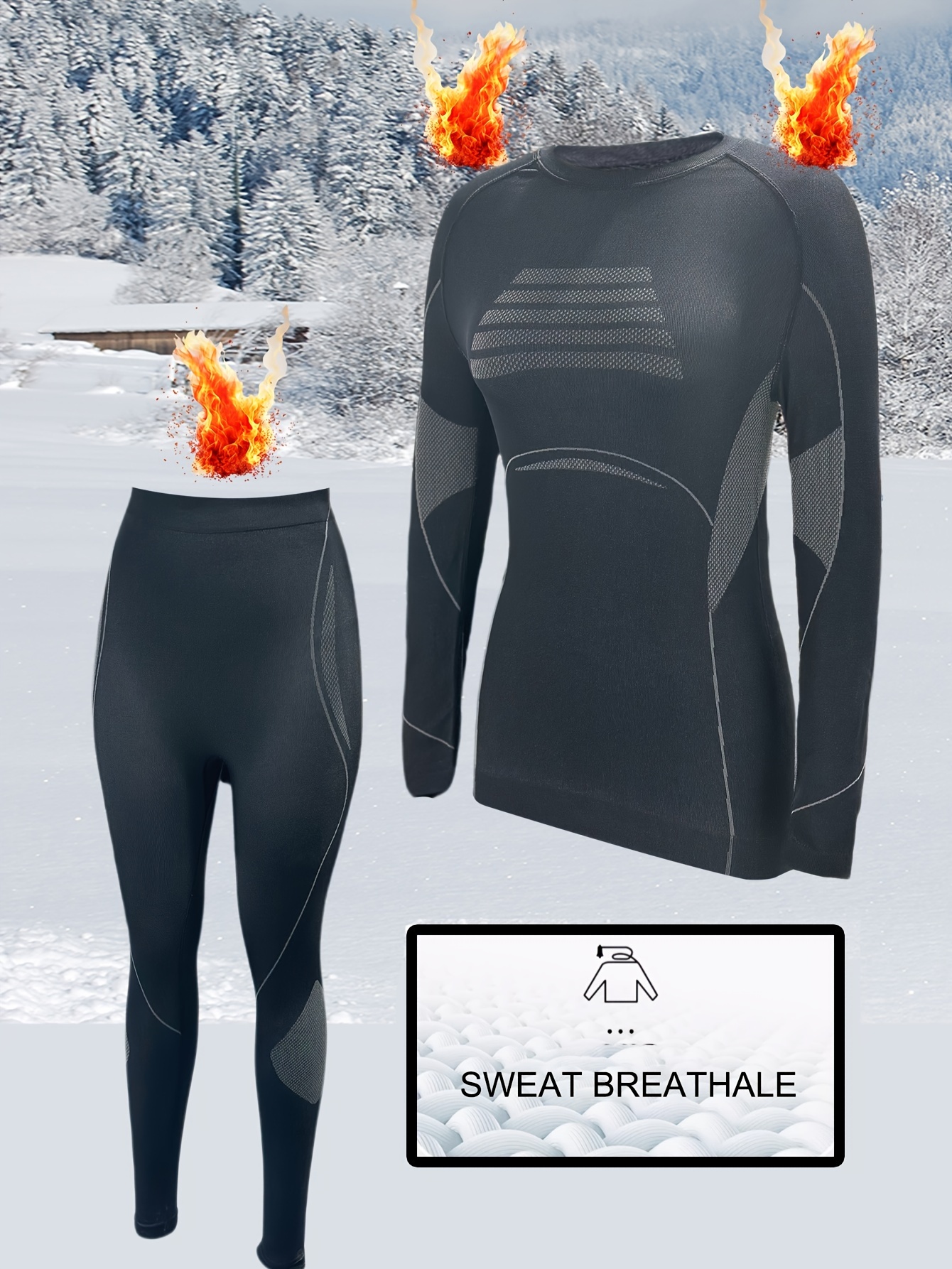 Active Winter thermal underwear - Women's high-neck top – black