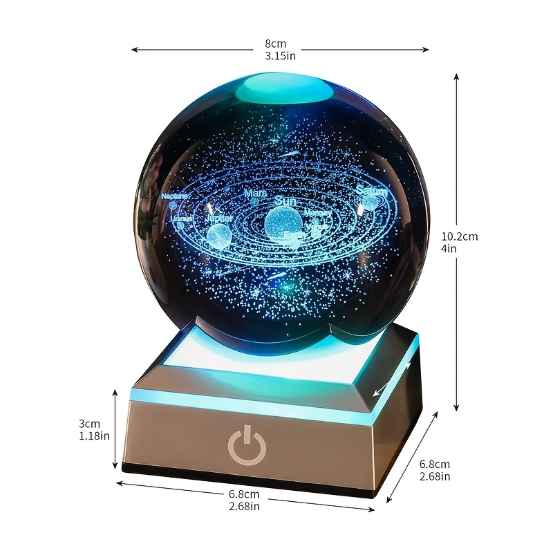 GreatGift® - Terre 3D en boule de cristal 10 cm - Dans une boîte cadeau de  luxe 