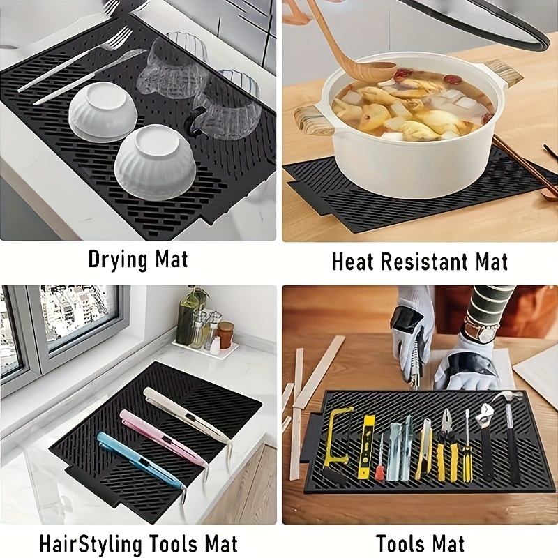 1PC Dish Drying Mats for Kitchen Counter-Silicone Dish Drying Mat