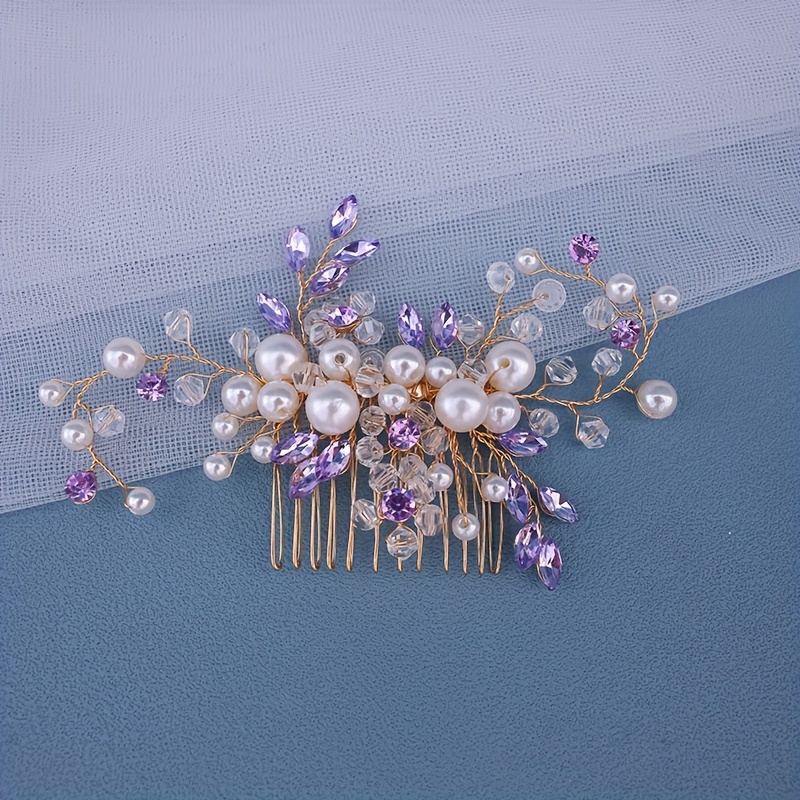 Lot De 4 Barrettes à Cheveux En Strass Argenté Pour Mariée Ou Soirée - Élégantes, Avec Perles, Pour Coiffures Updo - 2
