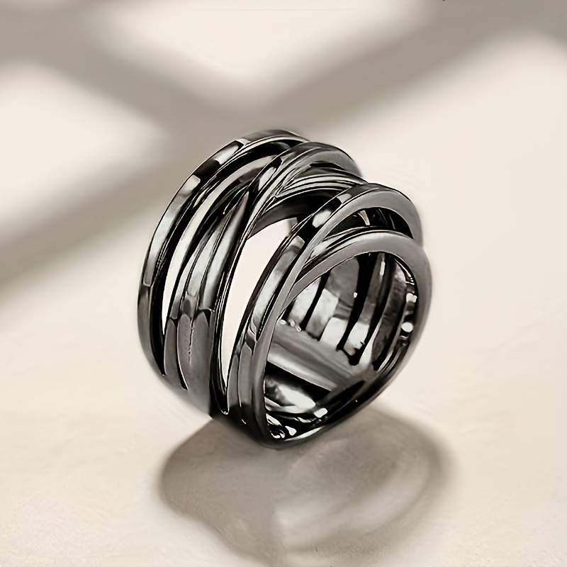 KC Golden Plated Copper Women's Band Ring Intertwine