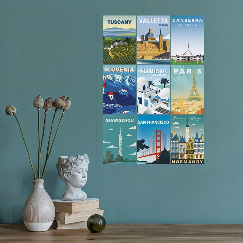 Trendy Cities Travel Vintage Poster Set Transform Your Wall - Temu