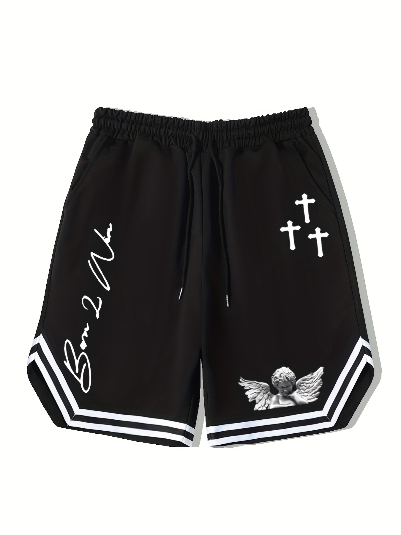 LA 58 Stripe Comfy Shorts Men's Elastic Waist Drawstring S