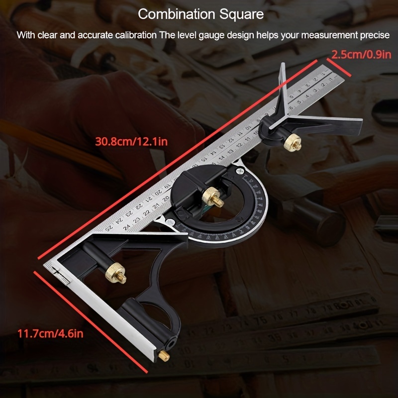 Escuadra Combinada Transportador Ajustable Spirit Level Medida Set