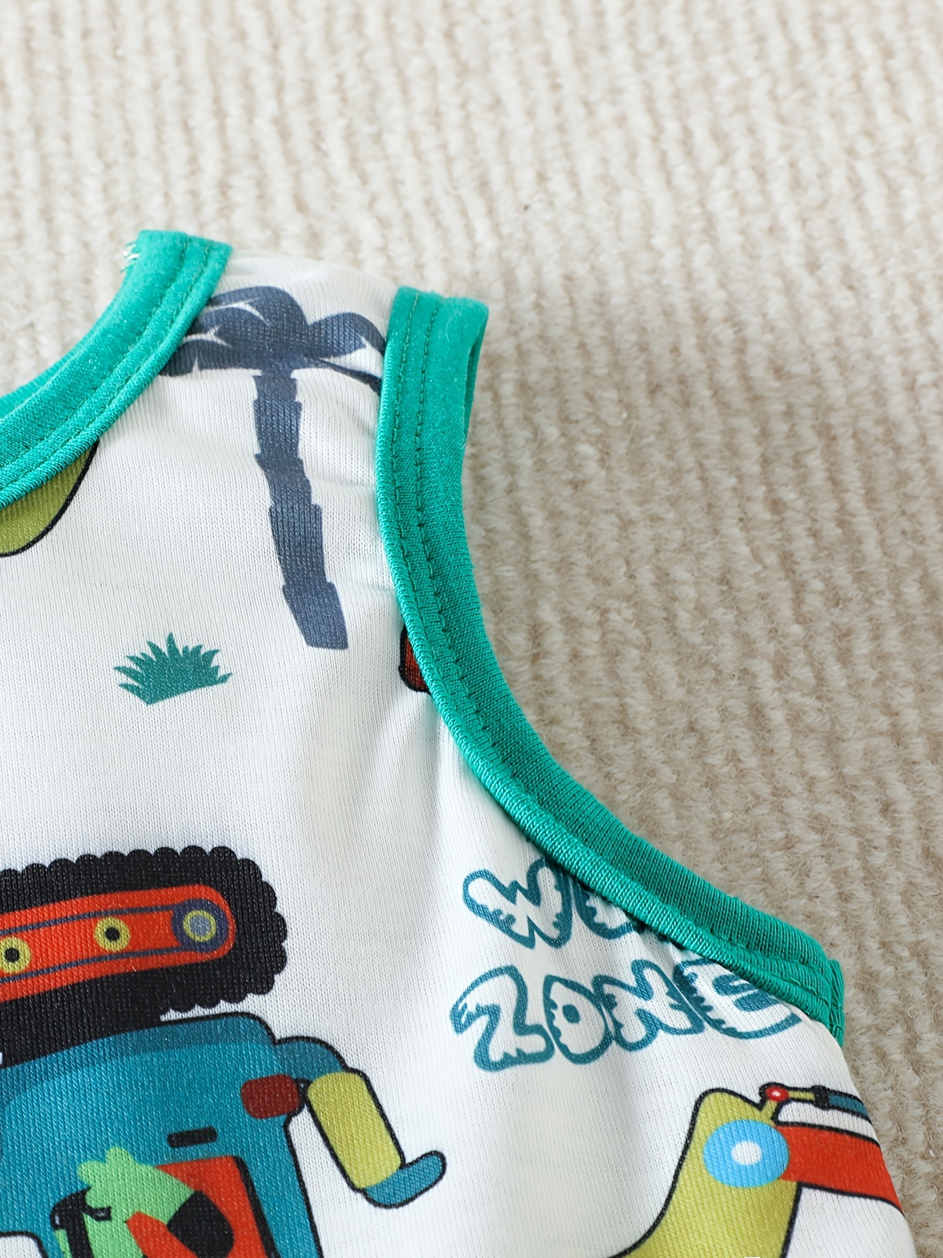 Boys Dino Digger Tank Top & Shorts Set