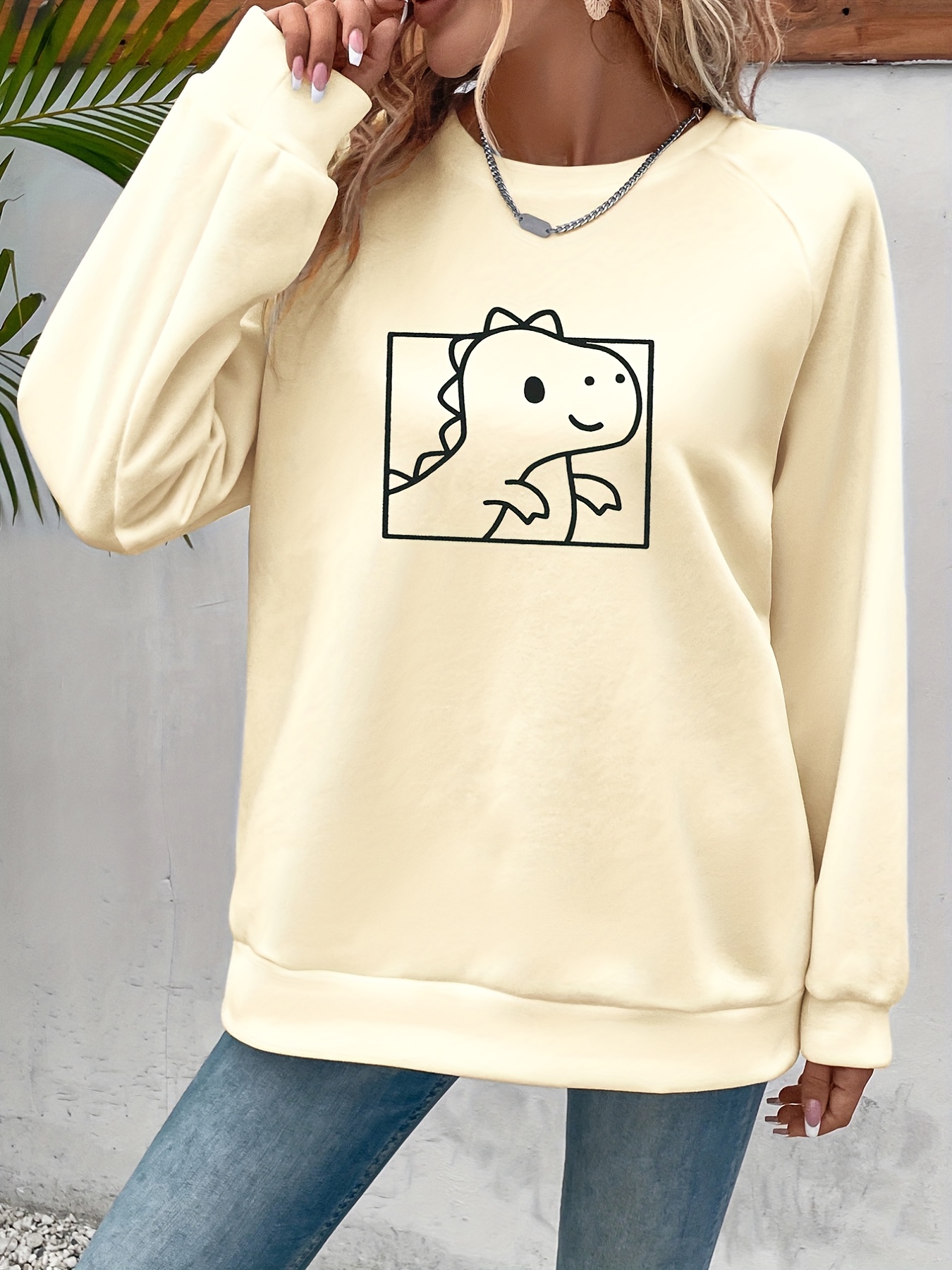 Dinosaur hot sale sweatshirt womens