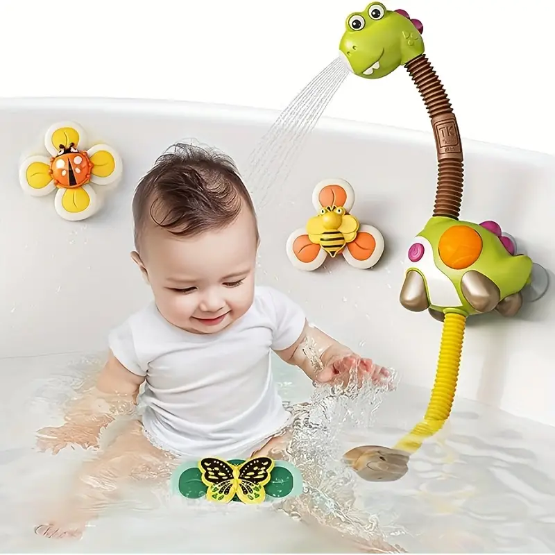 Baby Bath Toys Bathtub Toys With Giraffe Shower Head Suction - Temu