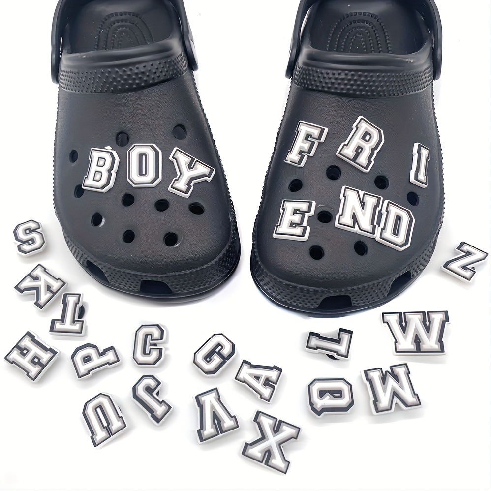 80pcs Croc Charms Letters and Numbers PVC Letter Croc Charms Pack Number Croc  Charms Shoes Clog Sandal Bracelet Wristband Decoration Croc Charms for  Teens Boys Girls Man Woman