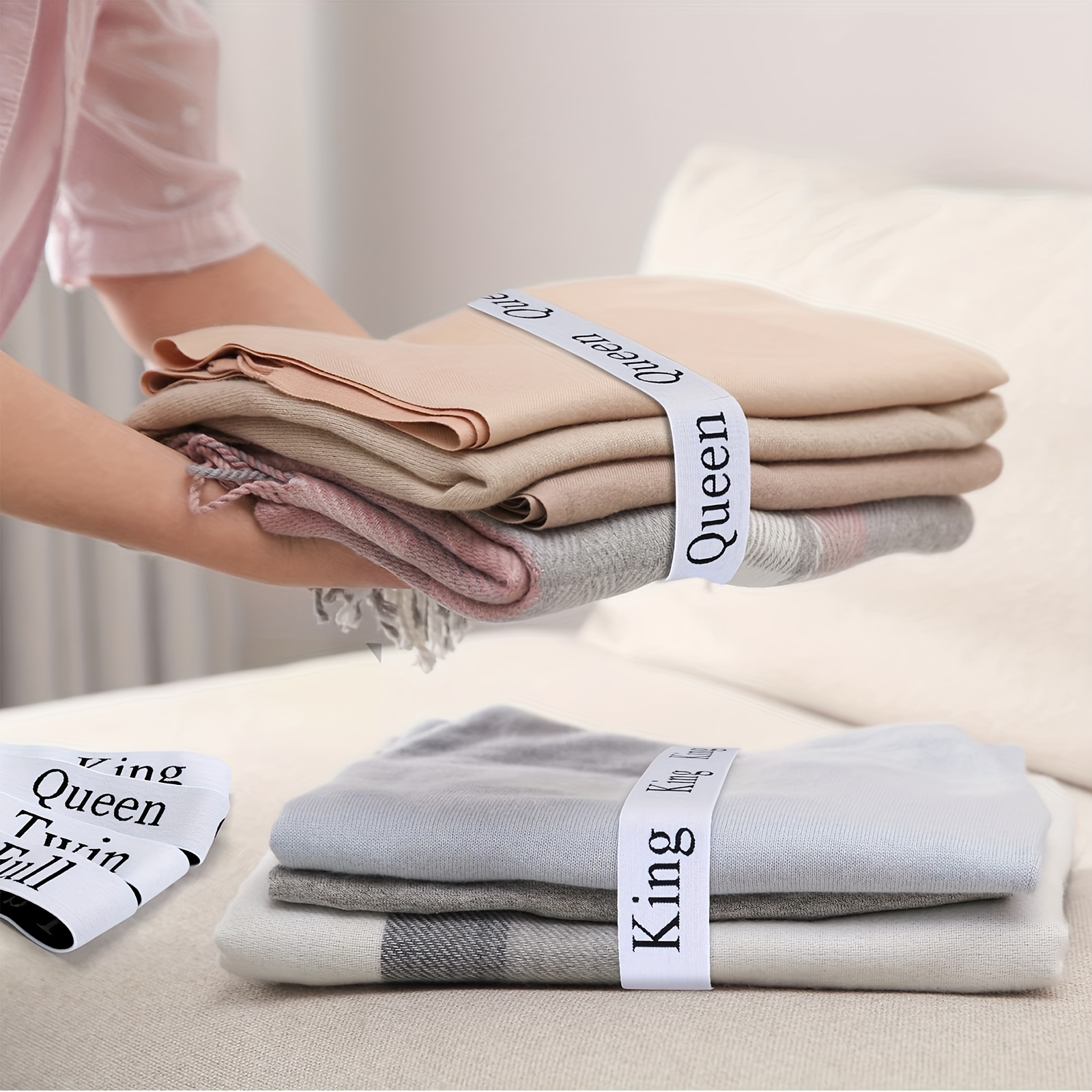 4PCS Bed Sheet Storage Organizer Sheet Keeper Linen Sheet