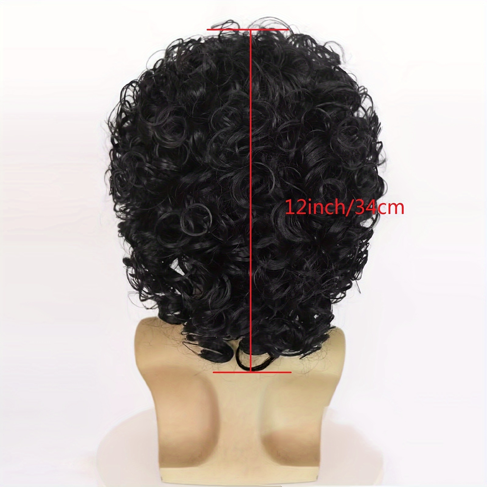 Afro Wig Punk Rock Short Black Jerry Fluffy - Temu