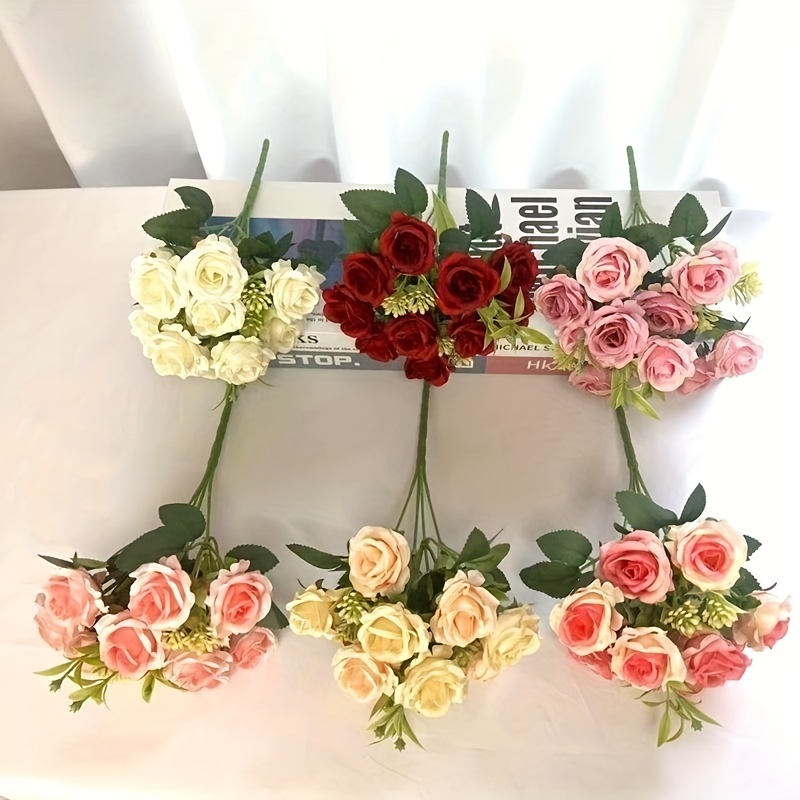 Artificial Rose Flower Single Branch Mini Rose Flower Real - Temu