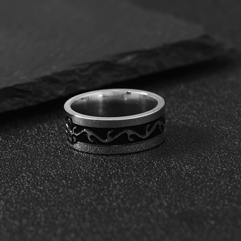 Men's Dragon Pattern Stainless Steel Rotating Ring