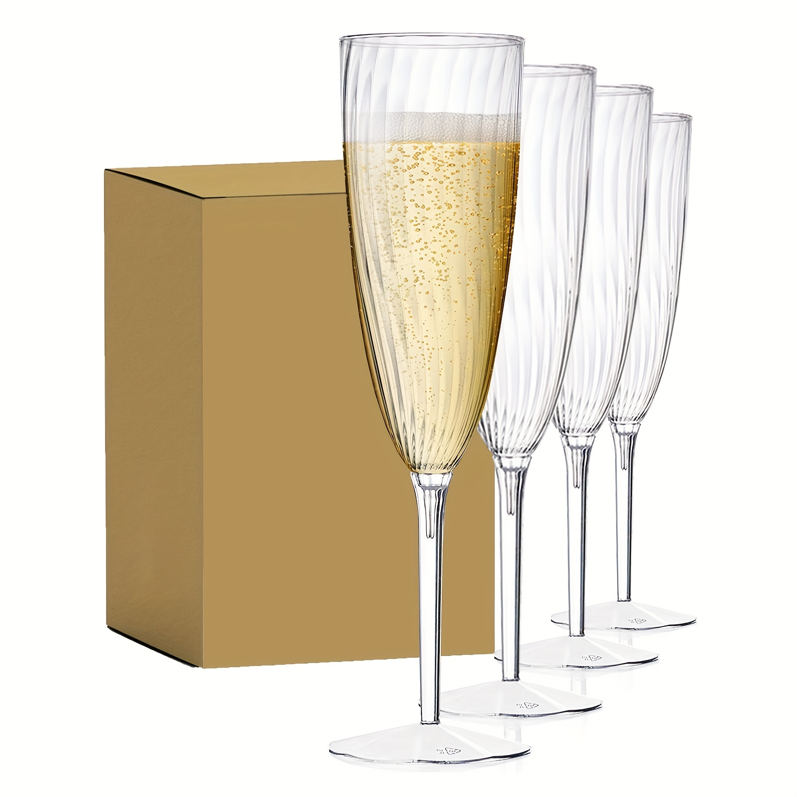 Party Essentials copas de champán de plástico duro, de 4 onzas, dos  unidades, Transparente