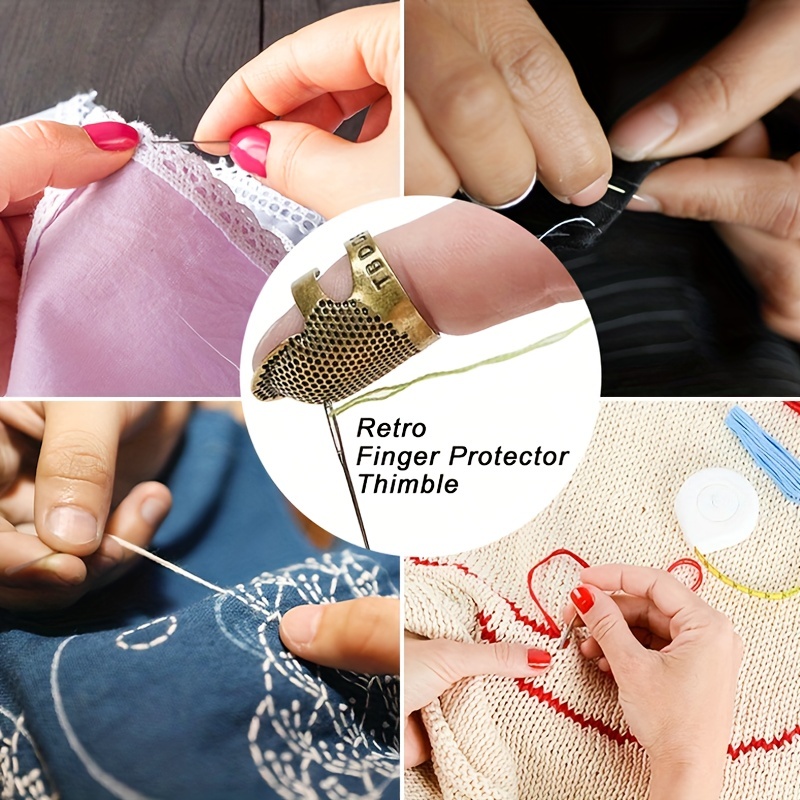 16 Pcs Antique Portable Sewing Thimble Professional Finger Thimble