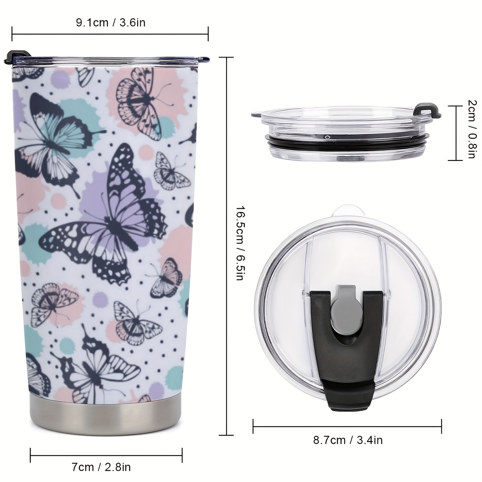 1 Taza Vaso Acero Inoxidable Diseño Mariposa Regalo Mujeres - Temu