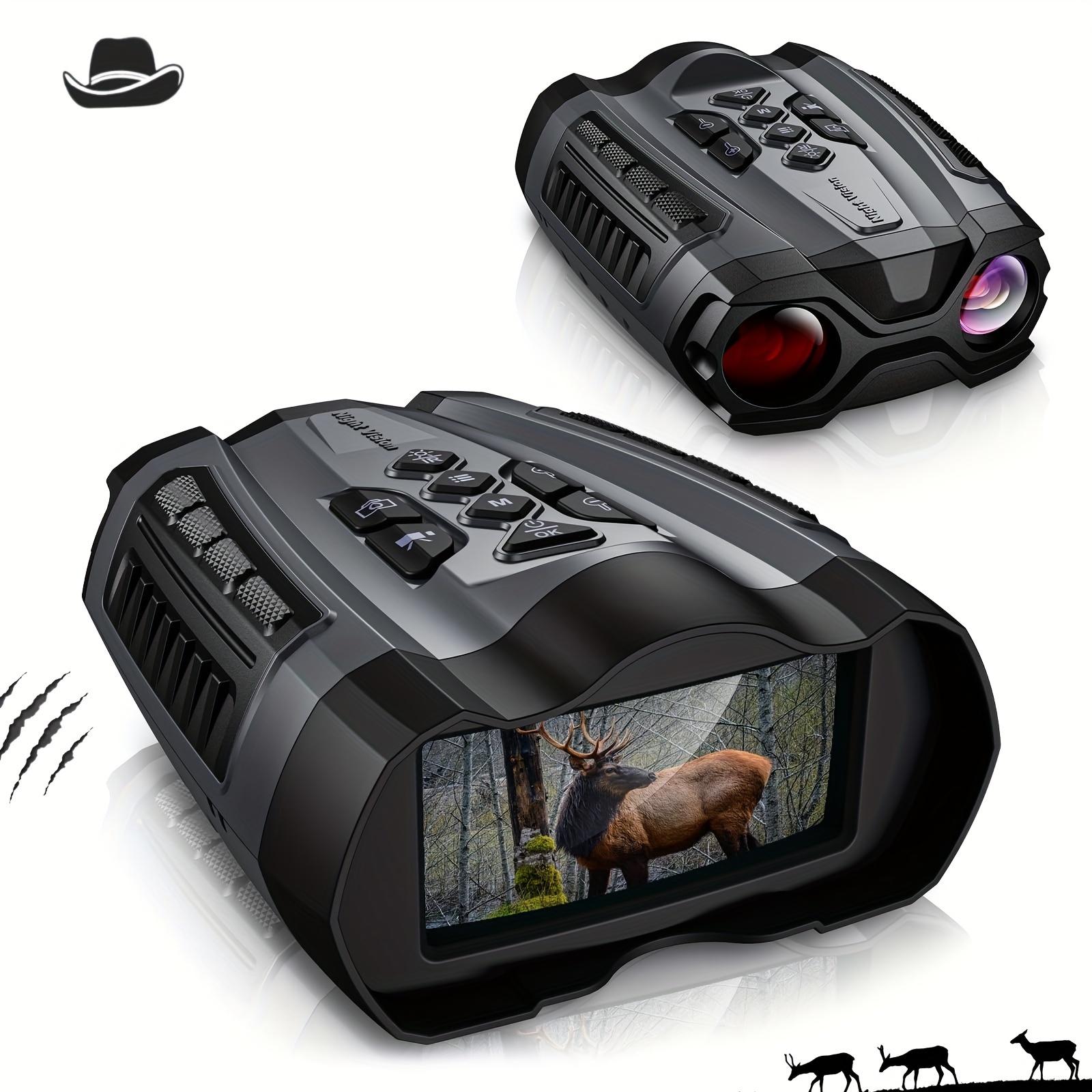  CREATIVE XP - Monocular de visión nocturna para caza y  vigilancia con lector de tarjetas, monoculares infrarrojos, negro Pro :  Deportes y Actividades al Aire Libre