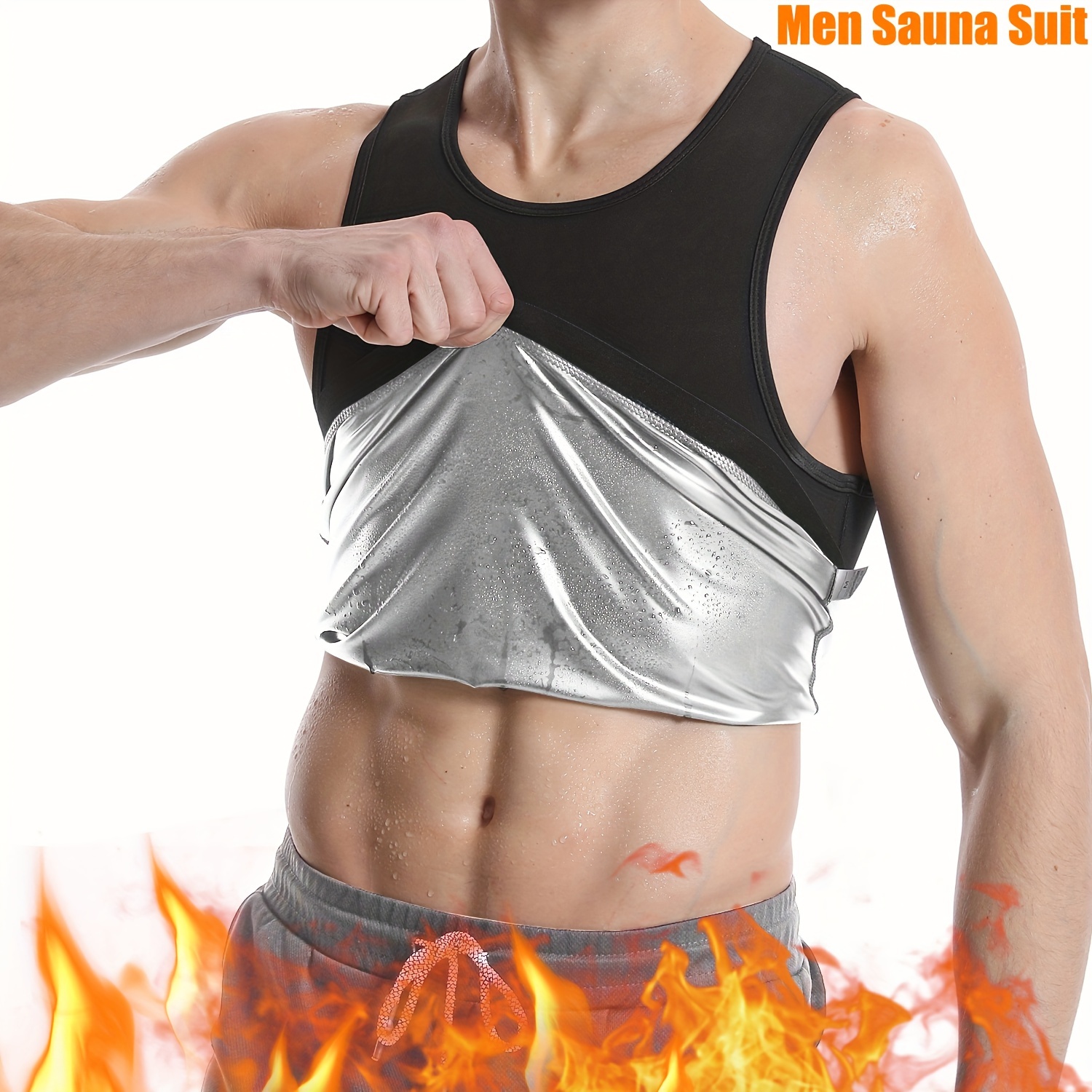 Mens Waist Trimmers Belt Slimming Sweat Vest Waist Trainer Vest