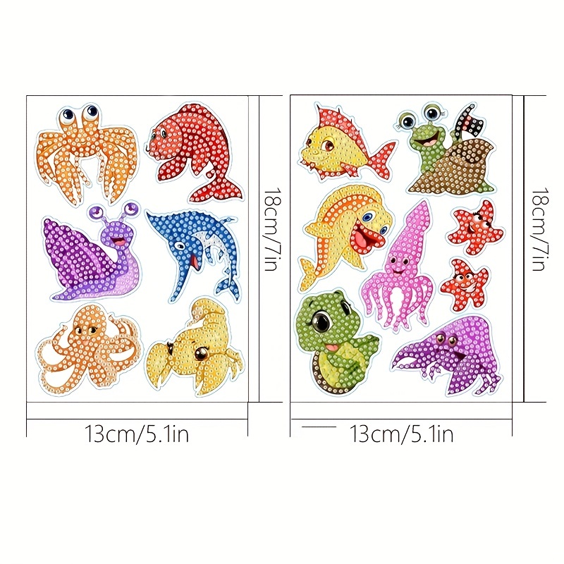 Diamond Painting Stickers Kits for Kids Cartoon Animal Diamond Art Stickers  5D D