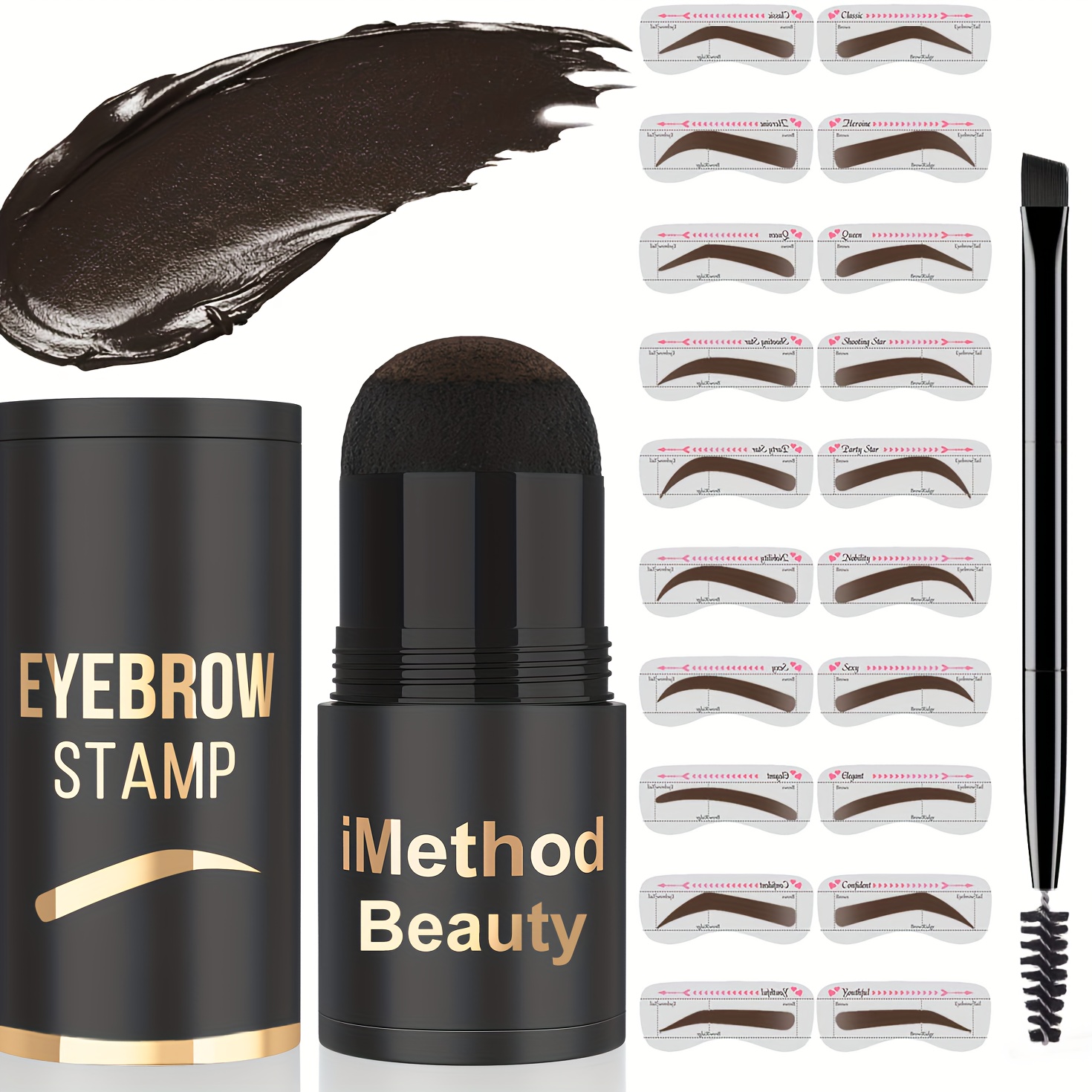 Eyebrow Stamp And Stencil Kit - Eyebrow Pomade - Eye Brow Shaping Kit