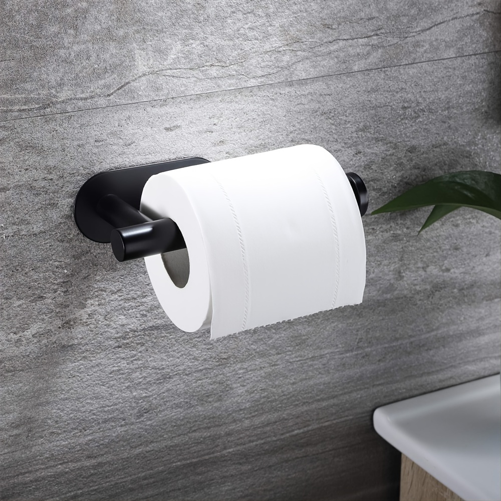 Paquete de 1/3 Portarrollos de papel higiénico adhesivo - Portarrollos de  papel higiénico negro autoadhesivo Montaje en pared para baño y cocina, acer