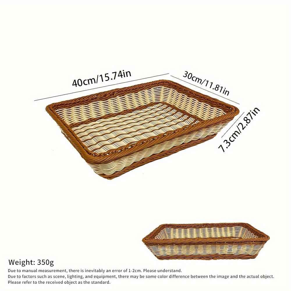 2pcs Diferentes Tamaño Cesta Pan Mimbre Cesta Frutas Mimbre - Temu Chile