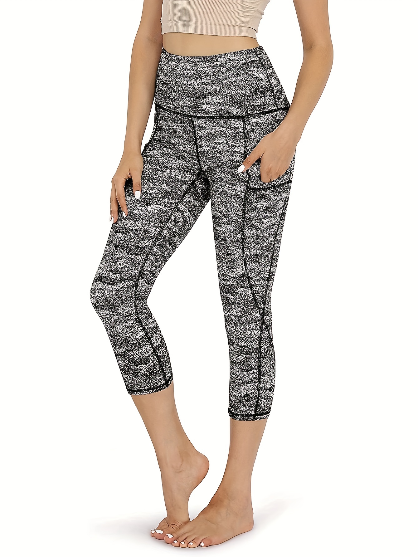 Wave Pattern Capri Yoga Pants - 2 Band Styles Available (Regular and W –  Ori Active