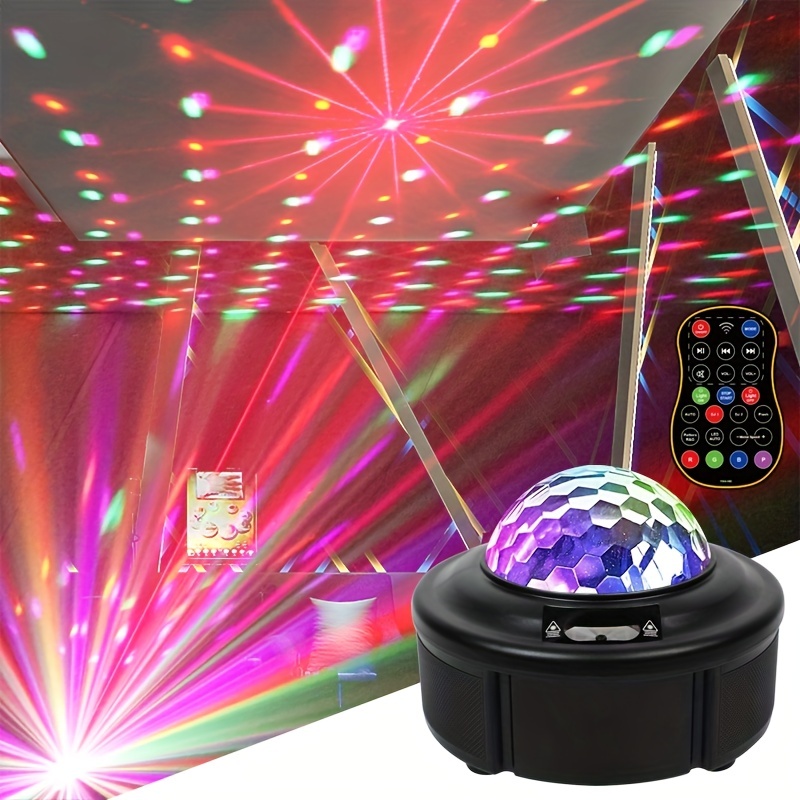 Discokugel Discolicht Party Disco Licht Projektor LED Party Lampe 9 Farbe  Discolampe mit Fernbedienung für halloween deko Disco KTV Club 