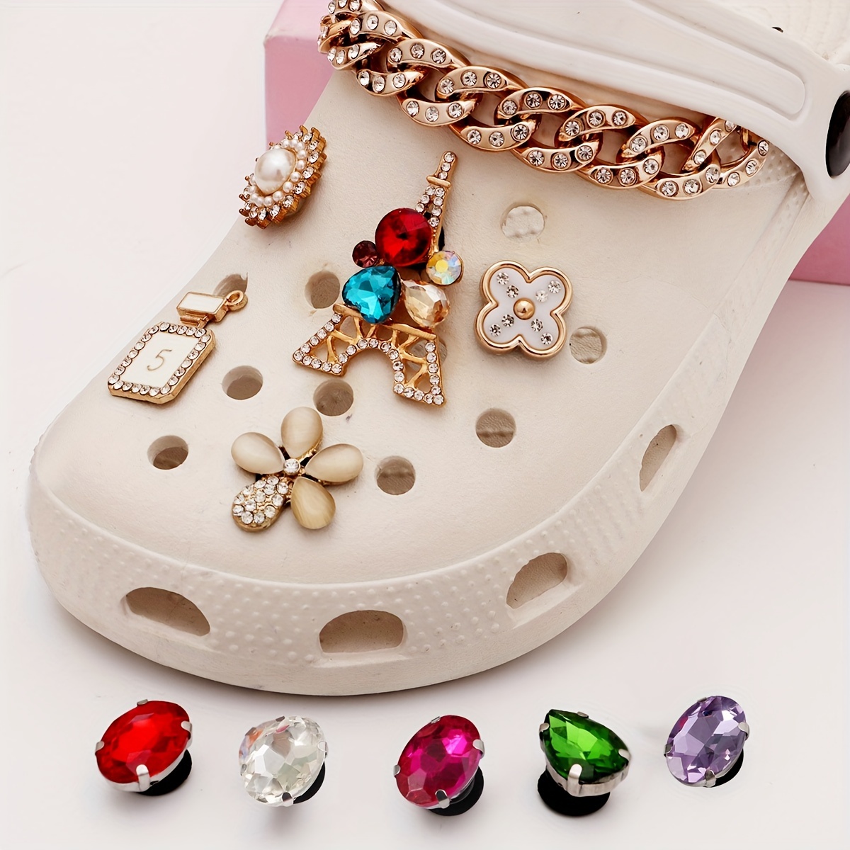 wholesale luxury bling croc charms rhinestone