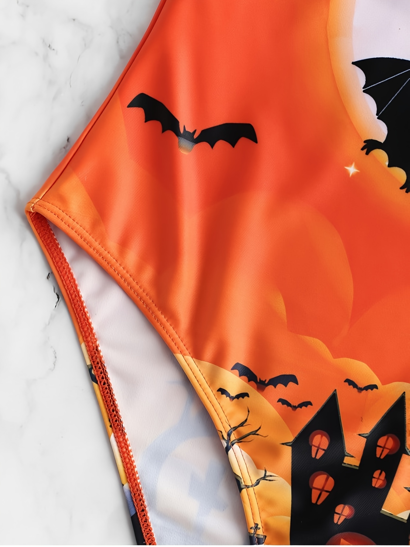 Plus Size Halloween High Waist Bat Print Swim Bikini Brief – Rgothic