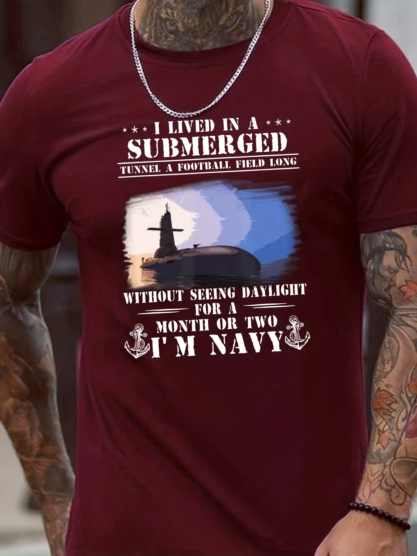 Tees For Men, 'I'm Navy' Print T Shirt, Casual Short Sleeve Tshirt For  Summer Spring Fall, Tops As Gifts, For Veterans Day