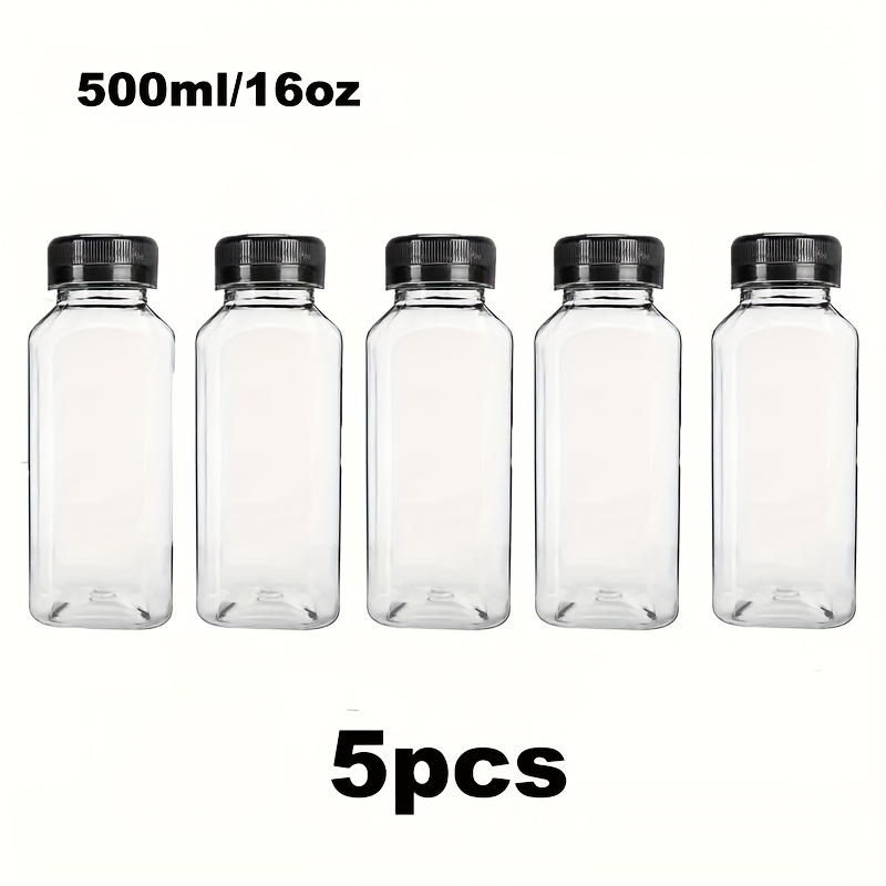 Clear Pet Plastic Juice Bottles With Lids Plastic Smoothie - Temu