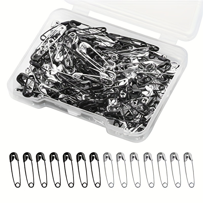 Black And White Mini Stainless Steel Safety Pins For Diy - Temu