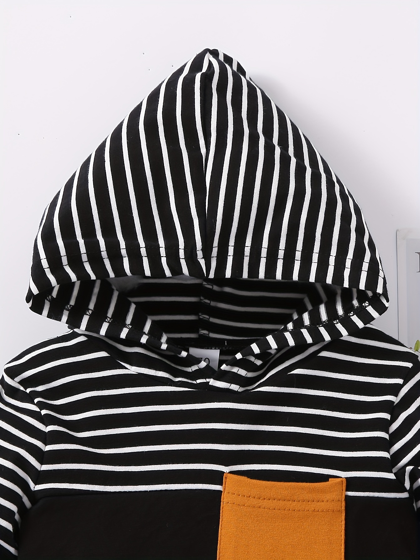 Stripe Paneled Hoodie With Pocket, Hoodies For Baby Boys, Casual