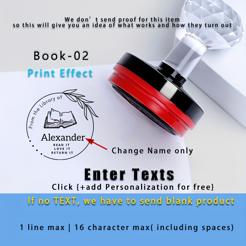 Book Embosser Personalized Just for You Name Your Library Books Choose Your  Design Great Book Lover Gift 