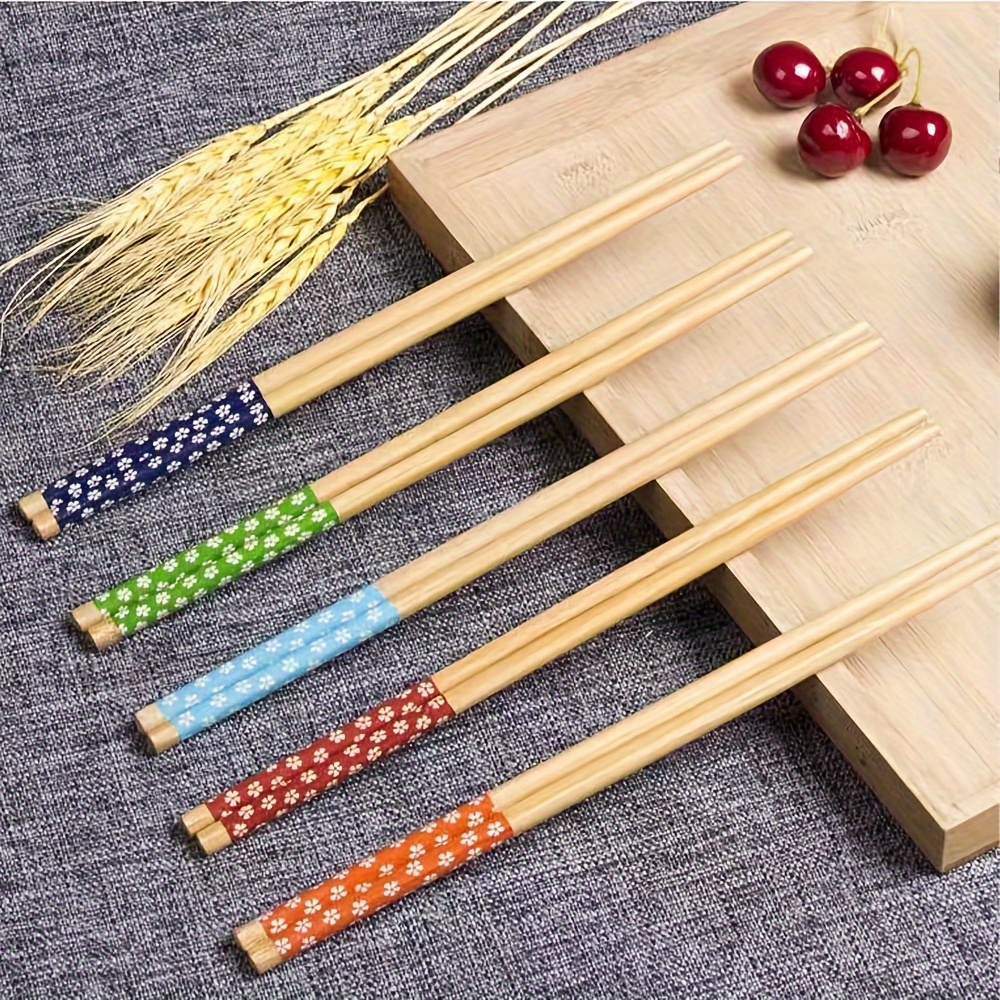 5 Pairs Wood Chopstick Set 24cm Long Chopsticks Reusable Korean Chinese  Food Chop Sticks Japanese Sushi