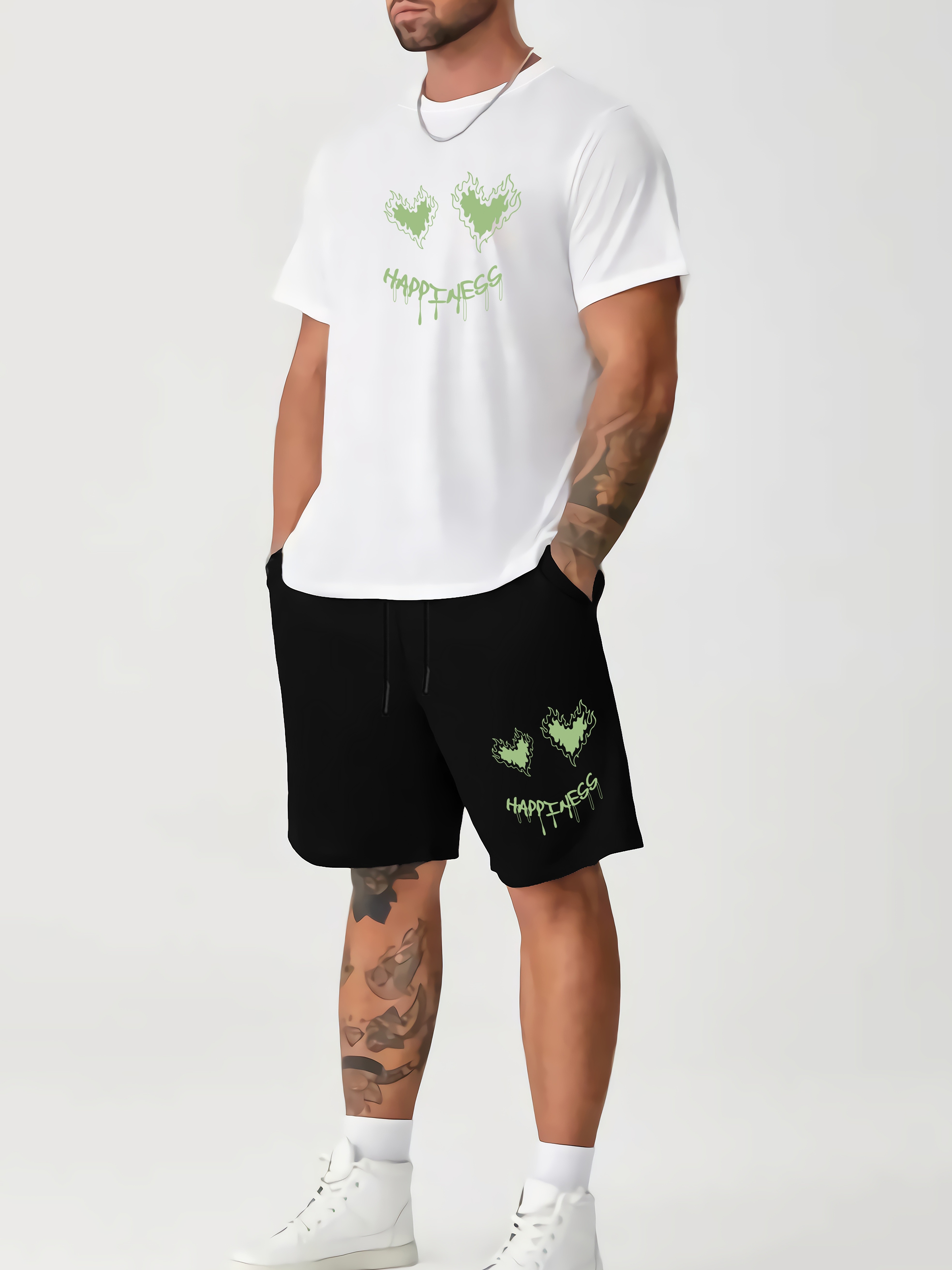 Men's Fashion Print Sets Short Sleeve Shirt Shorts 2Pcs Suit Loose  Summer Casual Beachwear Male Vacation Hawaiian Outfits