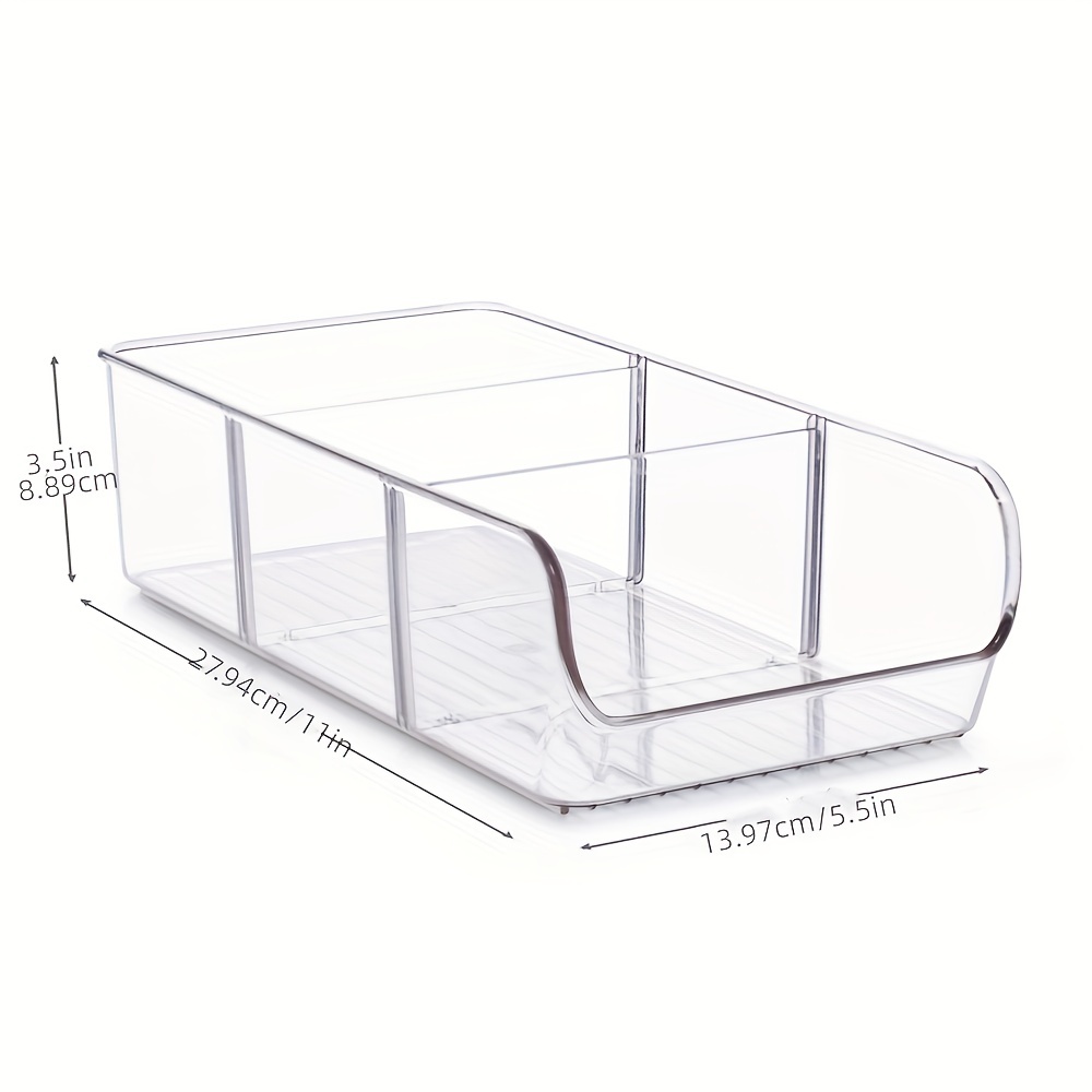 Plastic Bathroom Storage Organizer Bin Box - 3/4 Divided Sections