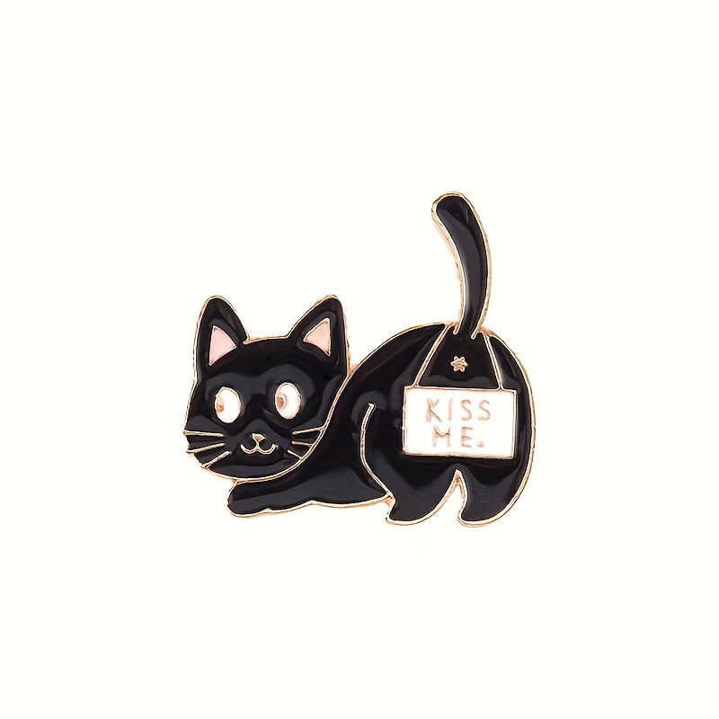 Adorable Cat Cartoon Brooch Pin, Fun Accessory
