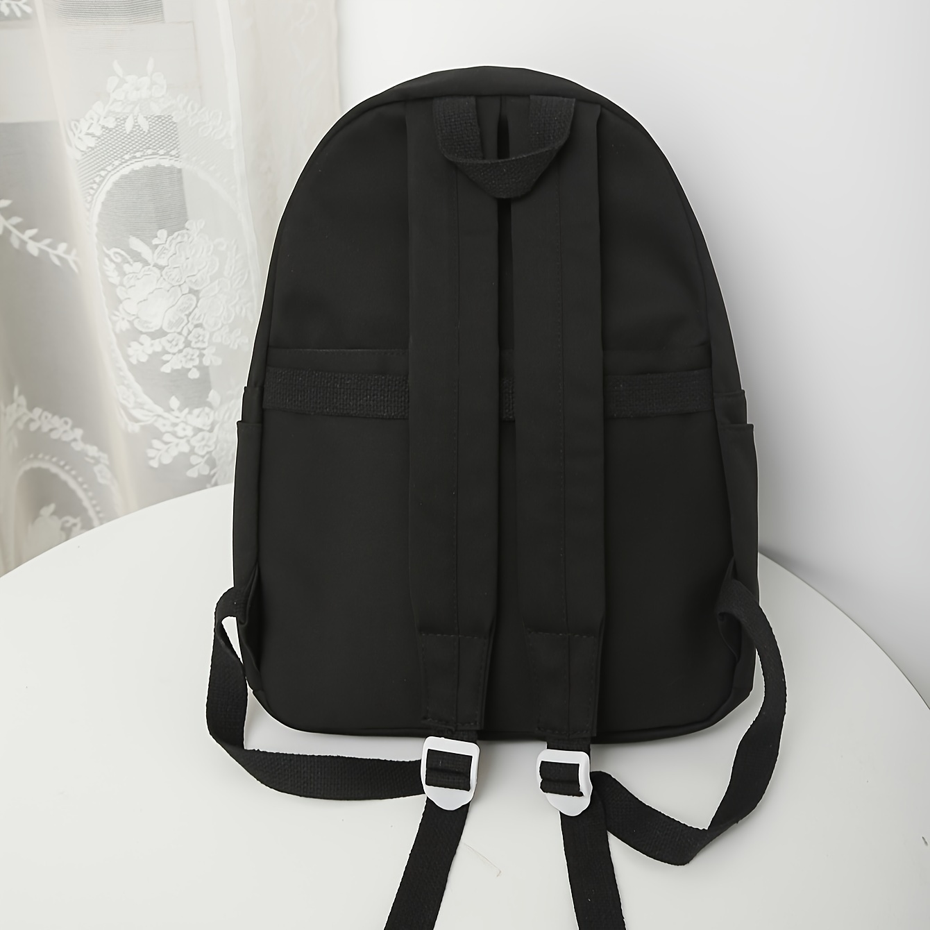 fashion solid color backpack preppy college school daypack travel commute knapsack laptop bag