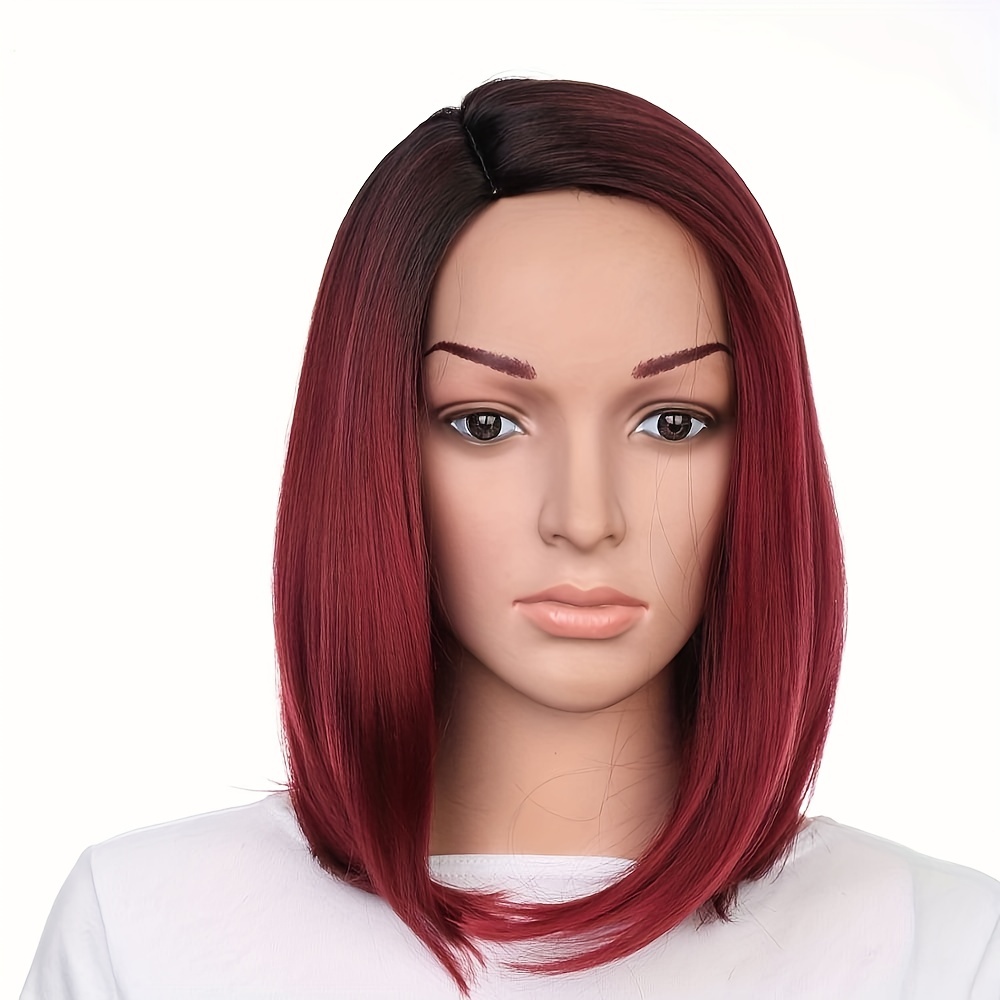 Ombre Red Short Bob Wig for Women