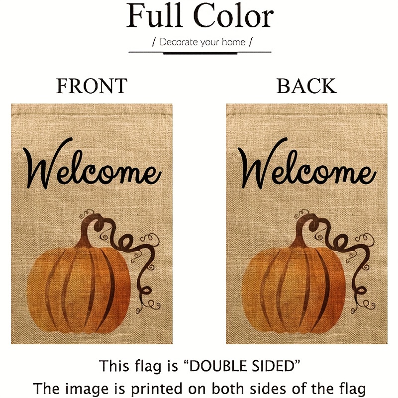 Herbst-Kürbis Gartenflagge 30,5x45,7 Cm – Doppelseitig Bedruckt, Für Veranda & Garten